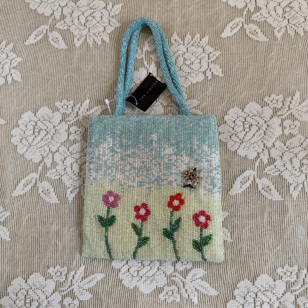Vintage The Limited Beaded Floral Mini Bag NWT